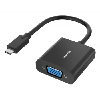 Adaptador de cabo de vídeo Hama 00300088 USB Type-C VGA (D-Sub) preto