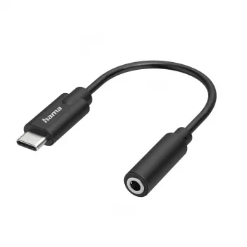 Cabo de áudio Hama 00300094 3,5 mm USB Type-C preto
