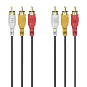 Cabo de áudio Hama 00305014 3 m 3 x RCA preto