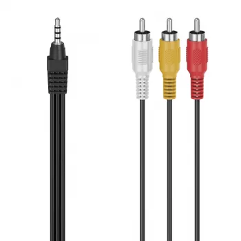 Cabo de áudio Hama 00305016 1,5 m 3,5 mm jack para 3 x RCA preto