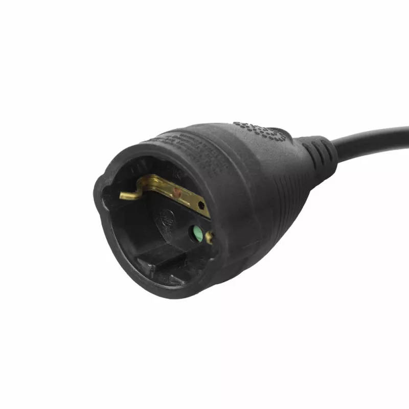 Extensão elétrica ACT ficha CEE 7/7 (angular) - conector fêmea CEE 7/7 preto 10 m