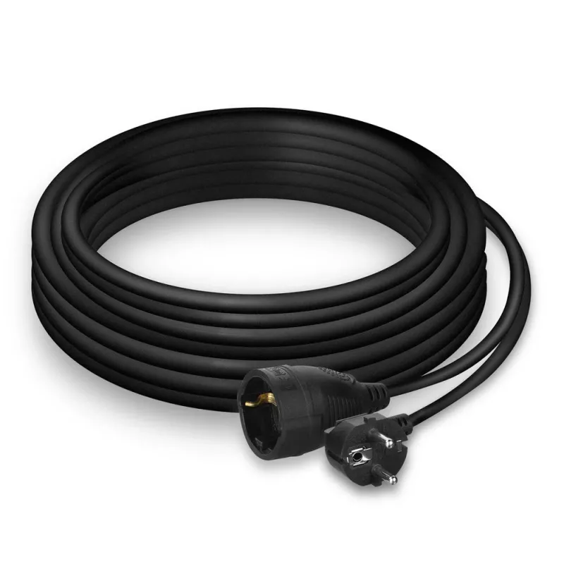 Extensão elétrica ACT ficha CEE 7/7 (angular) - conector fêmea CEE 7/7 preto 10 m