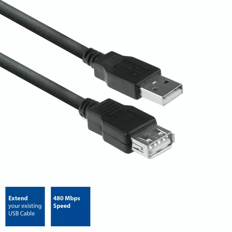 Extensão USB 2.0 ACT macho A - fêmea A 3 metros
