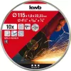 Conjunto de discos de corte KWB 712021 disco de corte fino centro plano 10 unid.