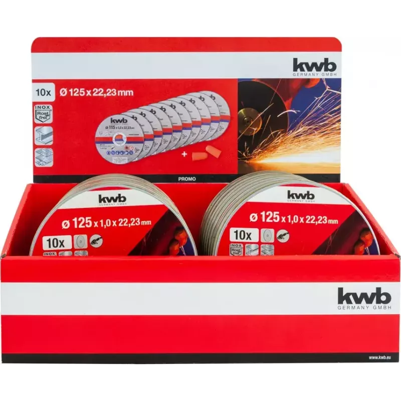 Disco de corte KWB conjunto de discos de corte finos 10 unid. base plana para chapa