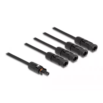 Distribuidor de cabos DeLOCK DL4 cabo divisor solar 1 x conector fêmea para 4 x conector macho 50 cm preto