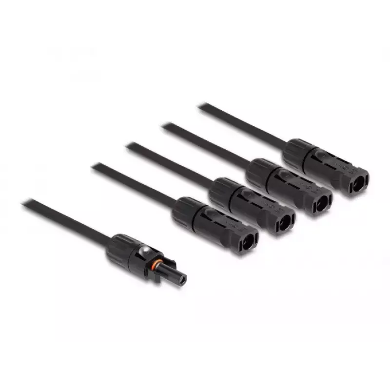Distribuidor de cabos DeLOCK DL4 cabo divisor solar 1 x conector fêmea para 4 x conector macho 50 cm preto