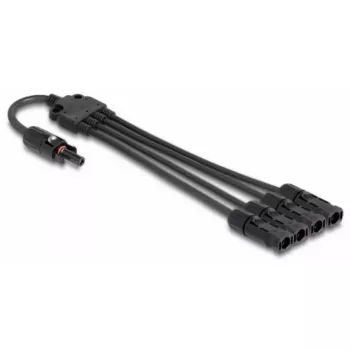 Distribuidor de cabos DeLOCK DL4 cabo divisor solar 1 x conector fêmea para 4 x conector macho 50 cm preto