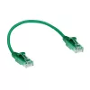 ACT verde 0,15 m LSZH U/UTP CAT6 cabo de ligação slimline para datacenter com fichas RJ45 sem proteção da patilha