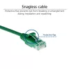 ACT verde 0,15 m LSZH U/UTP CAT6 cabo de ligação slimline para datacenter com fichas RJ45 sem proteção da patilha