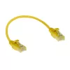 ACT amarelo 0,15 m LSZH U/UTP CAT6 cabo de ligação slimline para datacenter, sem patilha, com fichas RJ45