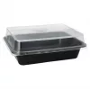 Recipiente descartável para alimentos Papstar 96552 polipropileno preto 227x178x45mm