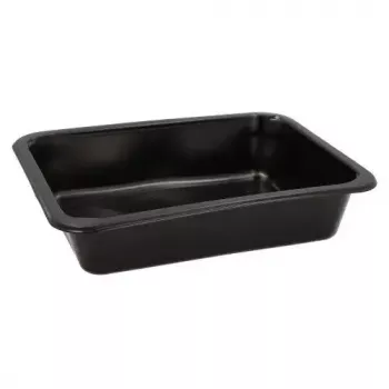Recipiente descartável para alimentos Papstar 96552 polipropileno preto 227x178x45mm