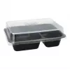 Recipiente descartável para alimentos Papstar 96553 polipropileno preto 227x178x45mm
