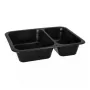 Recipiente descartável para alimentos Papstar 96553 polipropileno preto 227x178x45mm