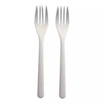 Garfo descartável Papstar 96427 polipropileno 50 unidades branco 185 mm