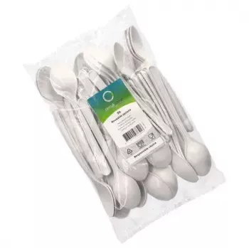 Colher de sopa descartável Papstar 96432 polipropileno branco 50 unidades