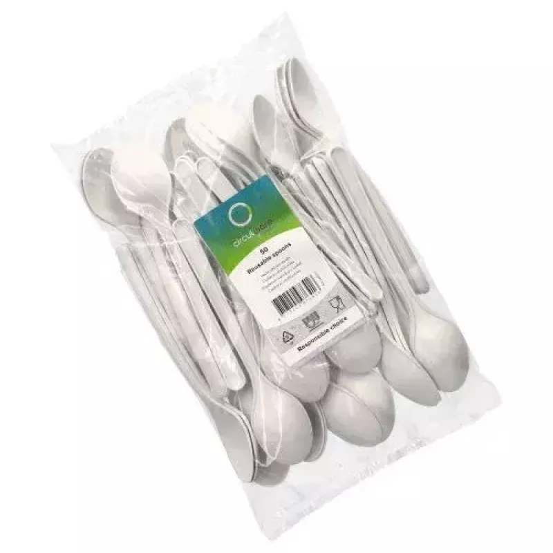 Colher de sopa descartável Papstar 96432 polipropileno branco 50 unidades