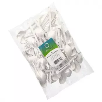 Colher de sopa descartável Papstar 96434 polipropileno branco 50 unidades
