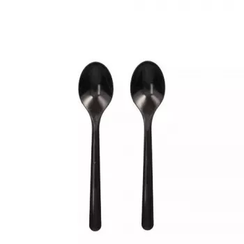 Colher de café descartável Papstar 96438 polipropileno preto 50 unidades