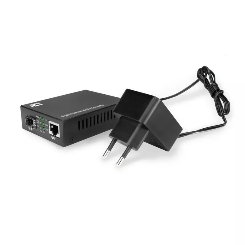 Conversor de suporte de rede ACT AC4451 1000 Mbit/s multimodo monomodo preto