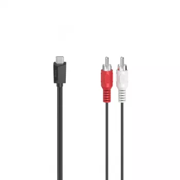Hama 00200730 cabo de áudio 1,5 m RCA USB preto