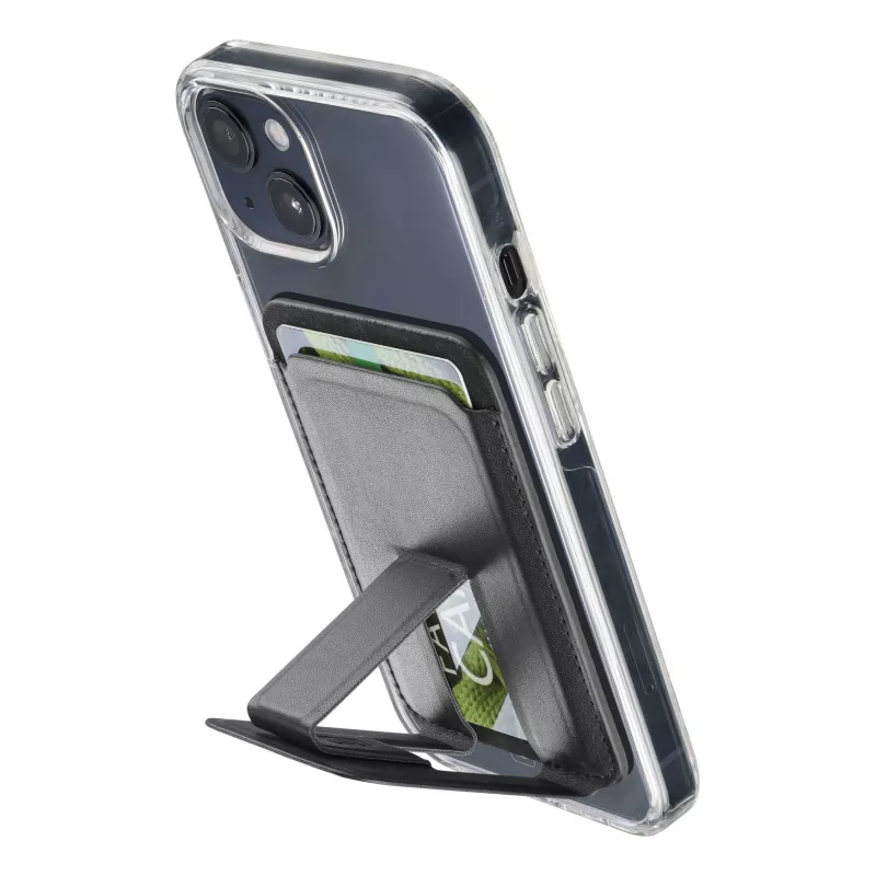Suporte de bolso Cellularline Pocket Stand Mag para cartões com função de suporte compatível com MagSafe