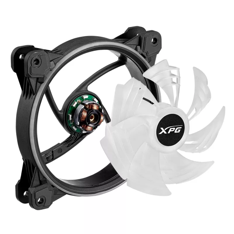 Ventoinha XPG HURRICANE 120 ARGB PWM preta, 12 cm, 600 RPM, 2000 RPM, preta