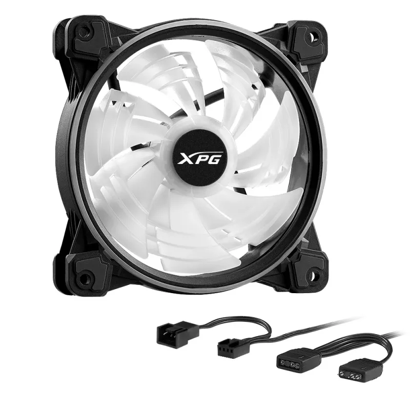 Ventoinha XPG HURRICANE 120 ARGB PWM preta, 12 cm, 600 RPM, 2000 RPM, preta