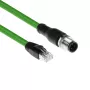 Cabo de sensor industrial ACT 1,50 metros M12D 4 polos ficha angular para ficha RJ45, cabo TPE Superflex Xtreme, blindado