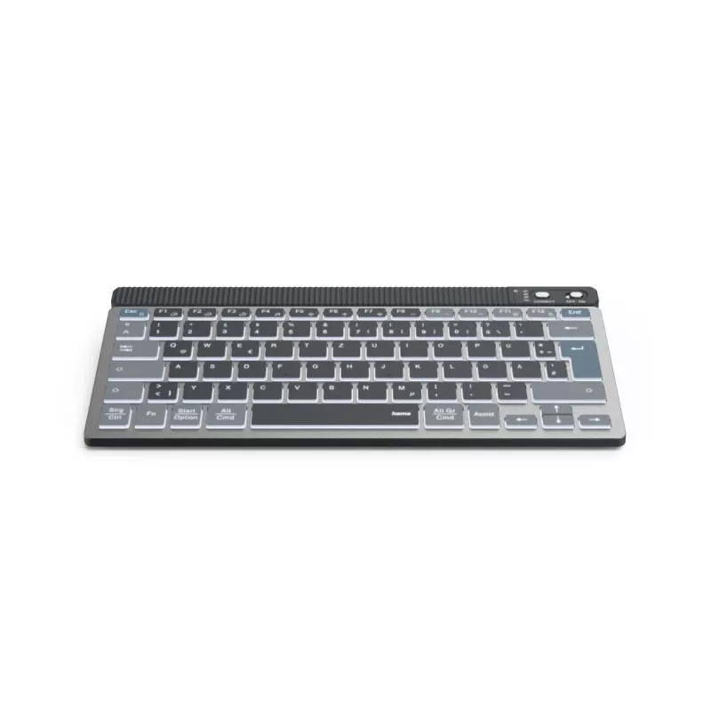 Teclado multidispositivo Hama WK-700, sem fios, retroiluminado, compacto, QWERTZ, preto