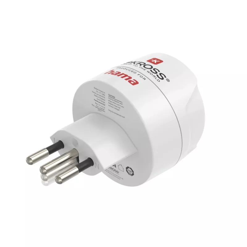 Adaptador de ficha de rede Hama 00223484 tipo J tipo C (ficha europeia) branco