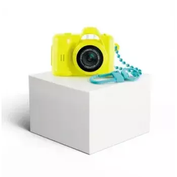 Máquina fotográfica digital infantil Canal Toys Photo Creator CLK062 amarela com LCD de 0,96 polegadas, suporte MicroSD, USB