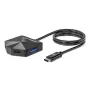 Dock/hub combo USB-C e USB-A Manhattan, portas (4): USB-A (x2) e USB-C (x2), 5 Gbit/s (USB 3.2 Gen1 também conhecido como USB 3.0), formato angular para fácil acesso às portas, alimentado por USB (não requer fonte de alimentação externa)