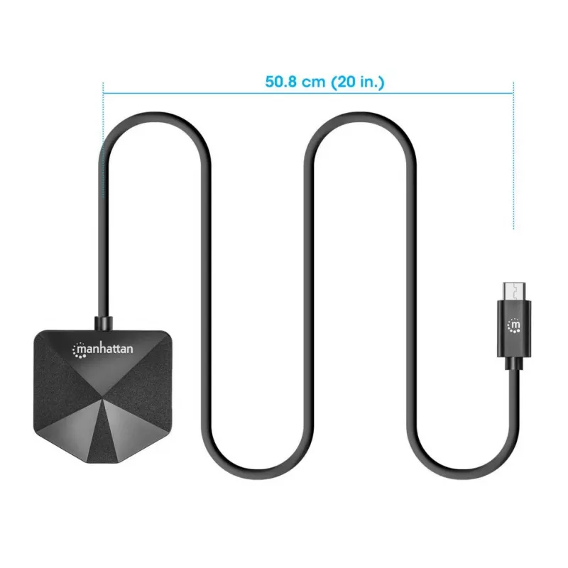 Dock/hub combo USB-C e USB-A Manhattan, portas (4): USB-A (x2) e USB-C (x2), 5 Gbit/s (USB 3.2 Gen1 também conhecido como USB 3.0), formato angular para fácil acesso às portas, alimentado por USB (não requer fonte de alimentação externa)