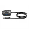 Dock/hub combo USB-C e USB-A Manhattan, portas (4): USB-A (x2) e USB-C (x2), 5 Gbit/s (USB 3.2 Gen1 também conhecido como USB 3.0), formato angular para fácil acesso às portas, alimentado por USB (não requer fonte de alimentação externa)