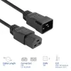 Cabo de alimentação ACT C20–C21 IEC60320 preto 1 m, 250 V 16 A