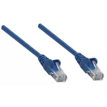 Cabo de rede Intellinet, Cat6, 5 m, azul, CCA, U/UTP, PVC, RJ45, contactos banhados a ouro, sem patilha, com proteção anti-dobra, garantia vitalícia