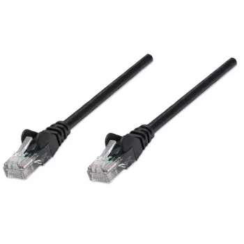 Cabo de rede Intellinet, Cat5e, 5 m, preto, CCA, U/UTP, PVC, RJ45, contactos banhados a ouro, sem patilha, moldado, garantia vitalícia