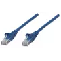 Cabo de rede Intellinet, Cat6, 1,5 m, azul, CCA, U/UTP, PVC, RJ45, contactos banhados a ouro, proteção da patilha, proteção anti-dobra, garantia vitalícia