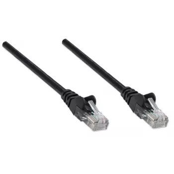 Cabo de rede patch Intellinet, Cat5e, 3 m, preto, CCA, U/UTP, PVC, RJ45, contactos banhados a ouro, proteção da patilha, proteção contra dobras moldada, garantia vitalícia