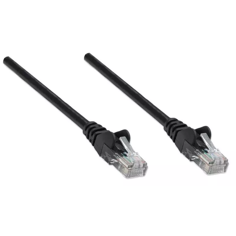 Intellinet 320764 cabo de rede patch, RJ45 (M) para RJ45 (M), Cat5e, U/UTP, 3 m, moldado, sem ganchos, preto
