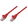 Cabo de rede patch Intellinet, Cat6, 0,5 m, vermelho, CCA, U/UTP, PVC, RJ45, contactos banhados a ouro, sem patilha, proteção contra dobras, garantia vitalícia