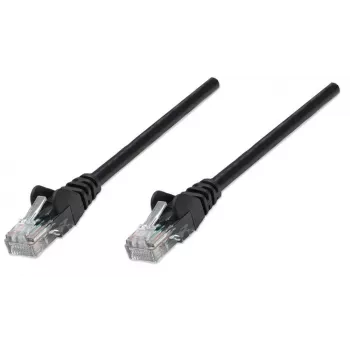 Cabo de rede patch Intellinet, Cat5e, 2 m, preto, CCA, U/UTP, PVC, RJ45, contactos banhados a ouro, proteção da patilha, bainha de proteção contra dobras, garantia vitalícia