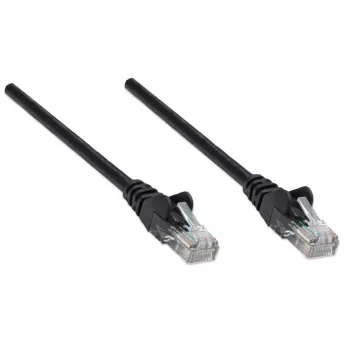 Cabo de rede patch Intellinet, Cat5e, 2 m, preto, CCA, U/UTP, PVC, RJ45, contactos banhados a ouro, proteção da patilha, bainha de proteção contra dobras, garantia vitalícia