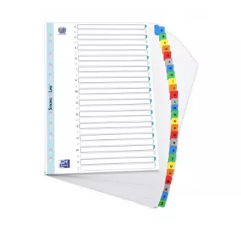 Elba índice de fichas Mylar A-Z, 26 partes, A4 extralargo, 230 x 297 mm, separadores coloridos (592581-20)
