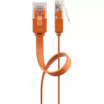 Cabo de rede plano Goobay CAT 6 U/UTP laranja 1,5 m