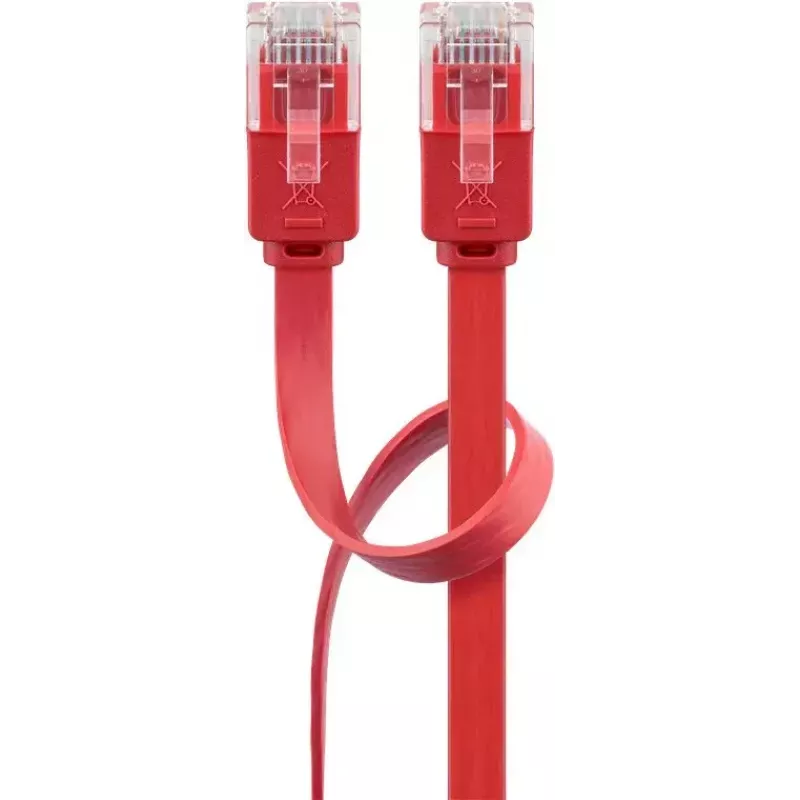 Cabo de rede plano Goobay CAT 6 U/UTP vermelho 2 m