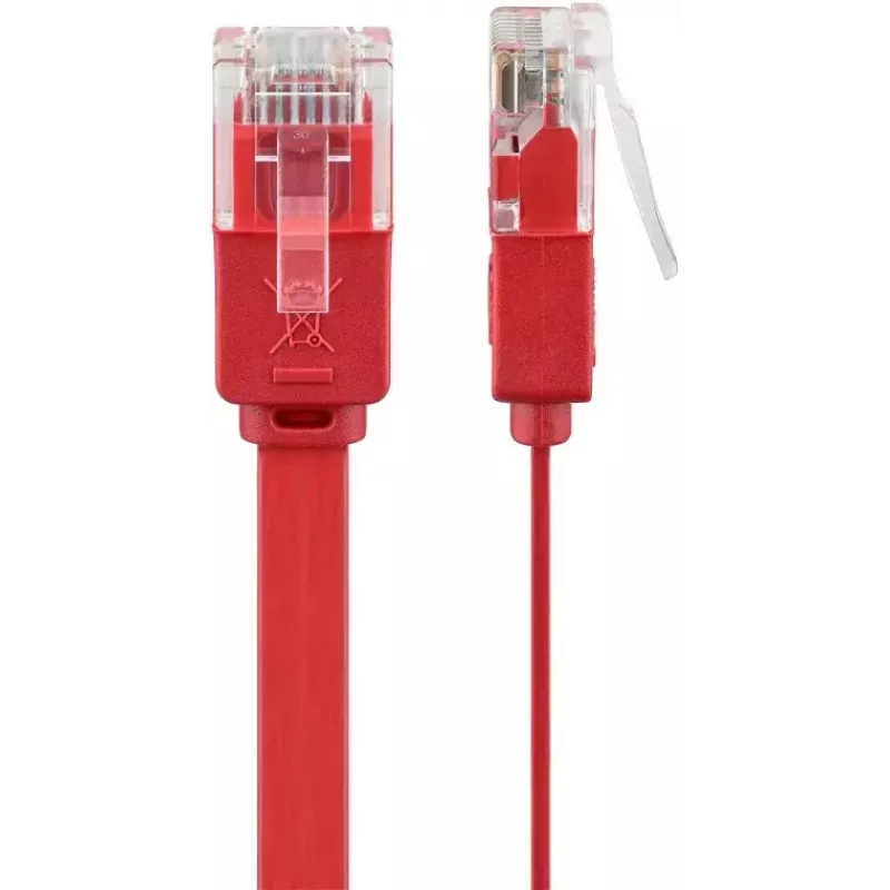 Cabo de rede plano Goobay CAT 6 U/UTP vermelho 2 m