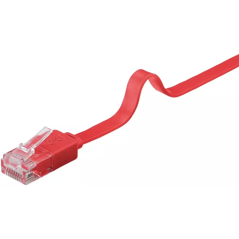Cabo de rede plano Goobay CAT 6 U/UTP vermelho 2 m